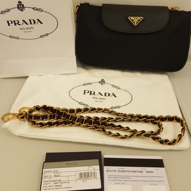 prada clutch with sling
