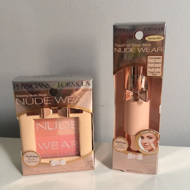 physicians formula glowing nude blush and touch of glow stick