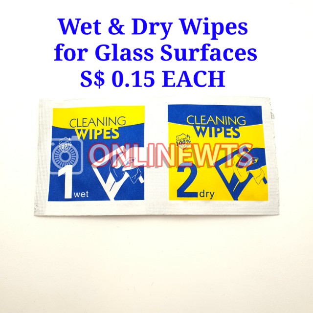 wet & dry cleaning wipes for glass surfaces