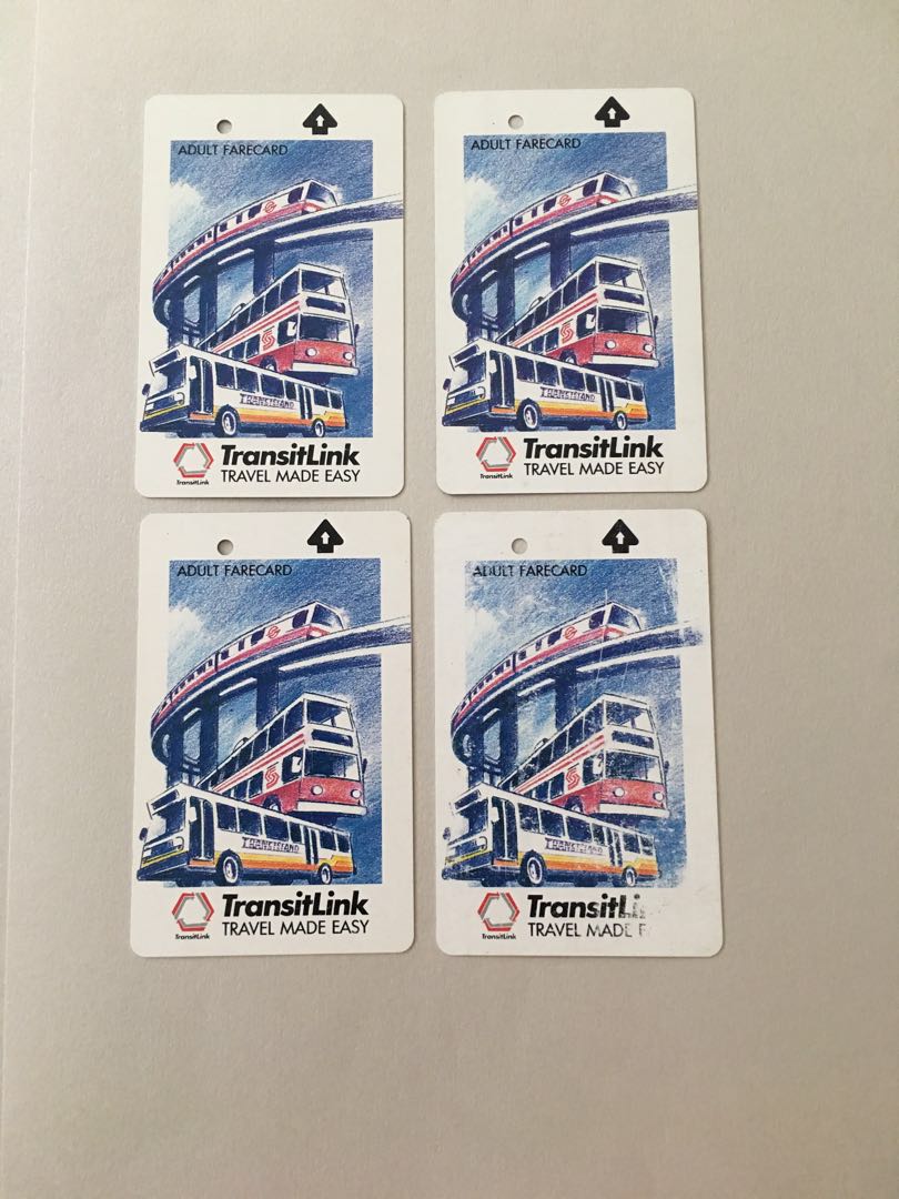 vintage transitlink card x 4 bus train design