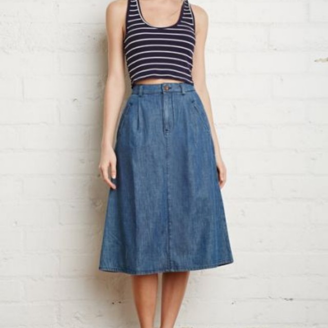 f21 denim skirt