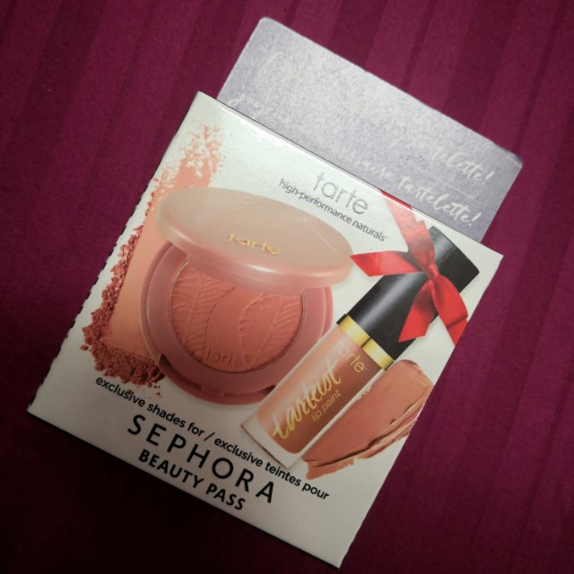 sephora beauty pass birthday gift - tarte blusher & lip tint