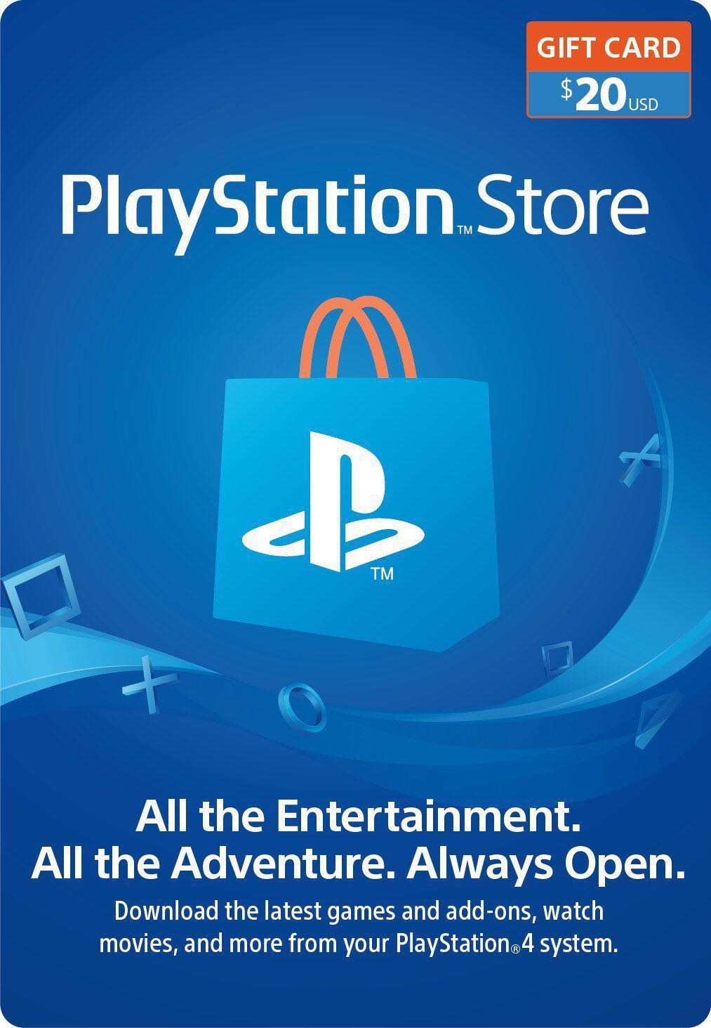 us region playstation store cash cards - digital code (usd20, 50