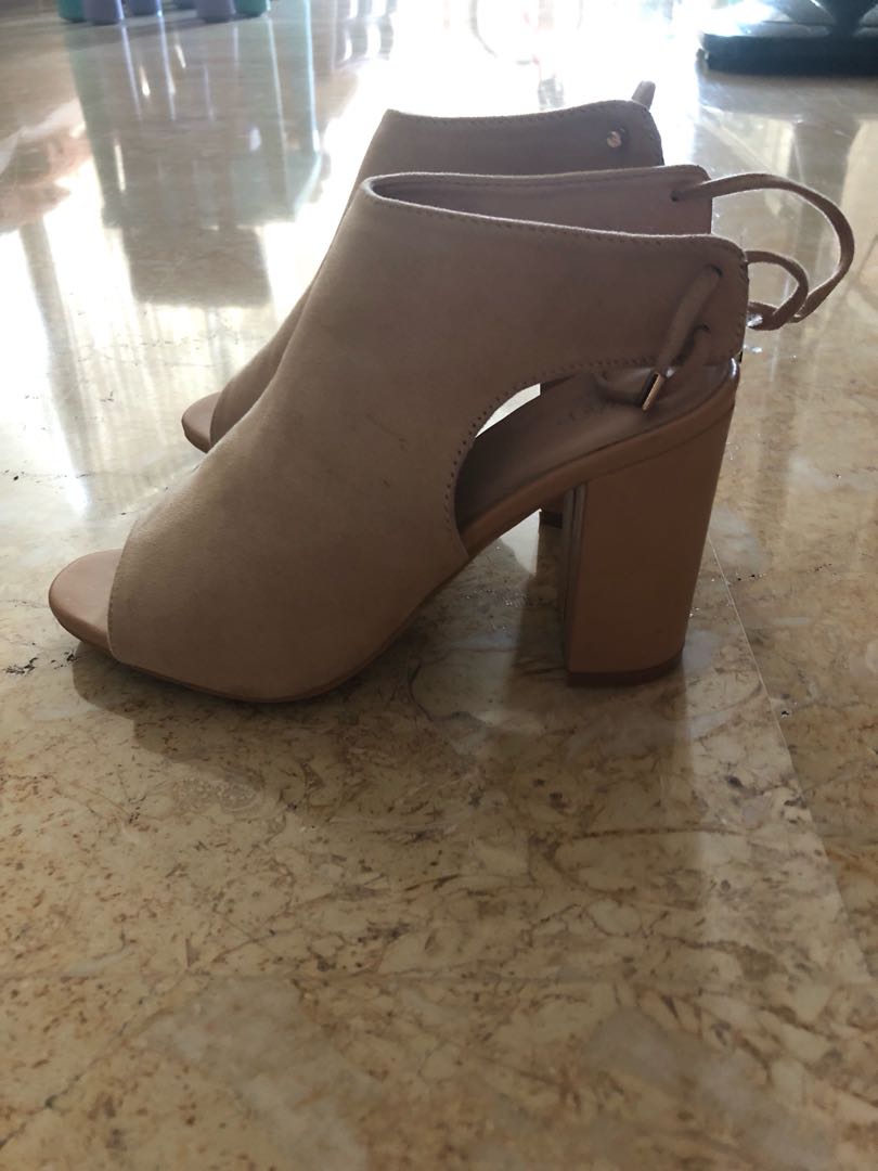 Temt Nude Sude Heels Women S Fashion Footwear Heels On Carousell