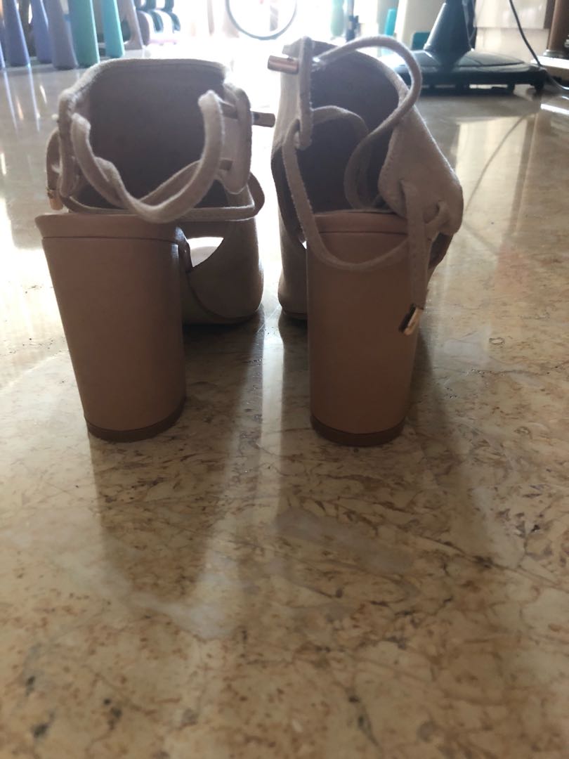 Temt Nude Sude Heels Women S Fashion Footwear Heels On Carousell