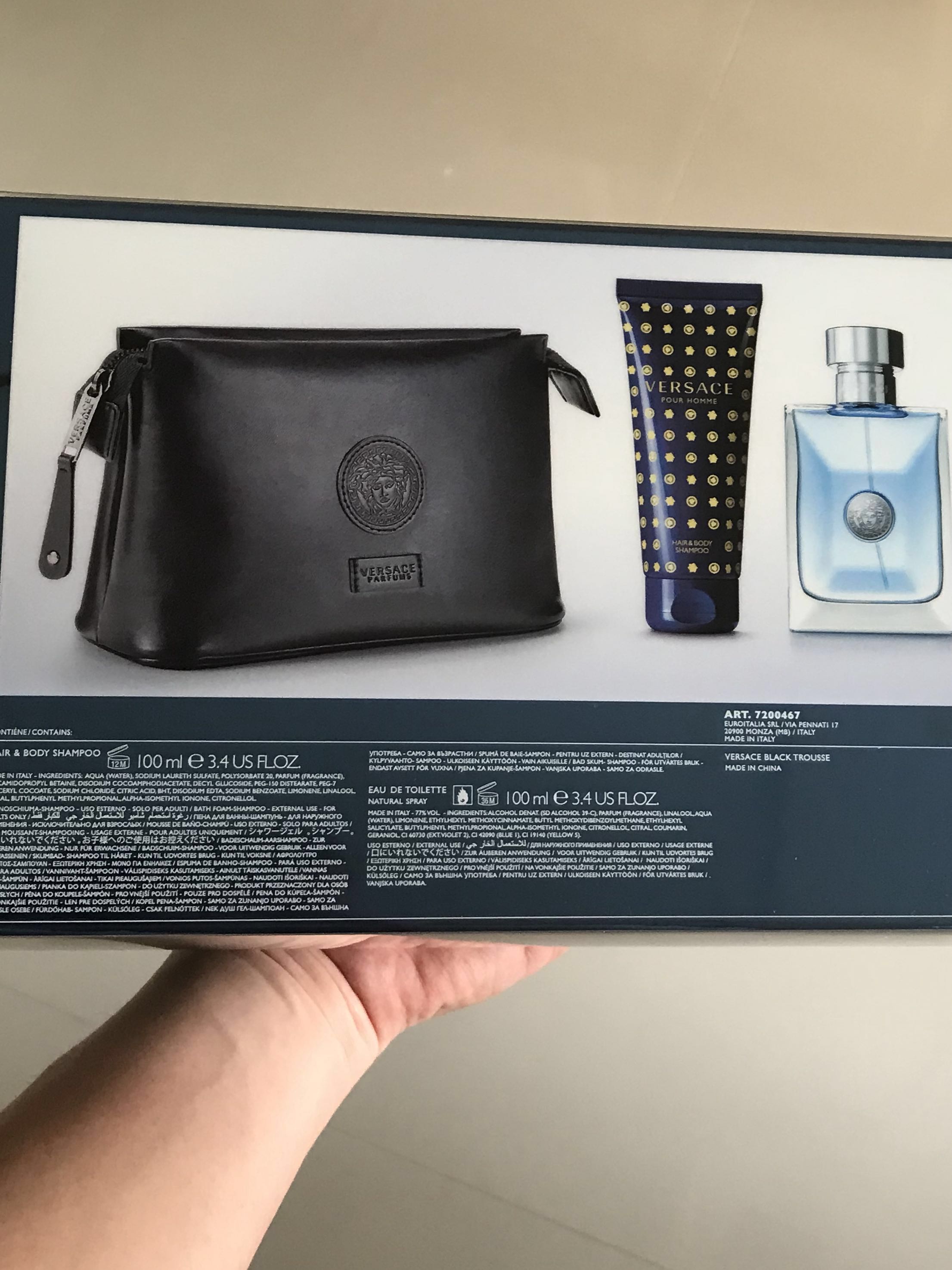 brand new versace pour homme 100ml eau de toilette 3 piece gift