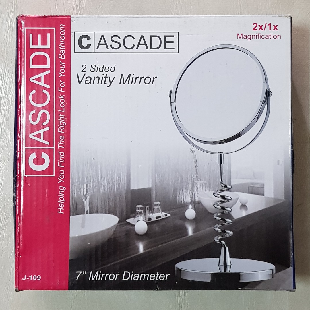 2-sided vanity mirror with a twist