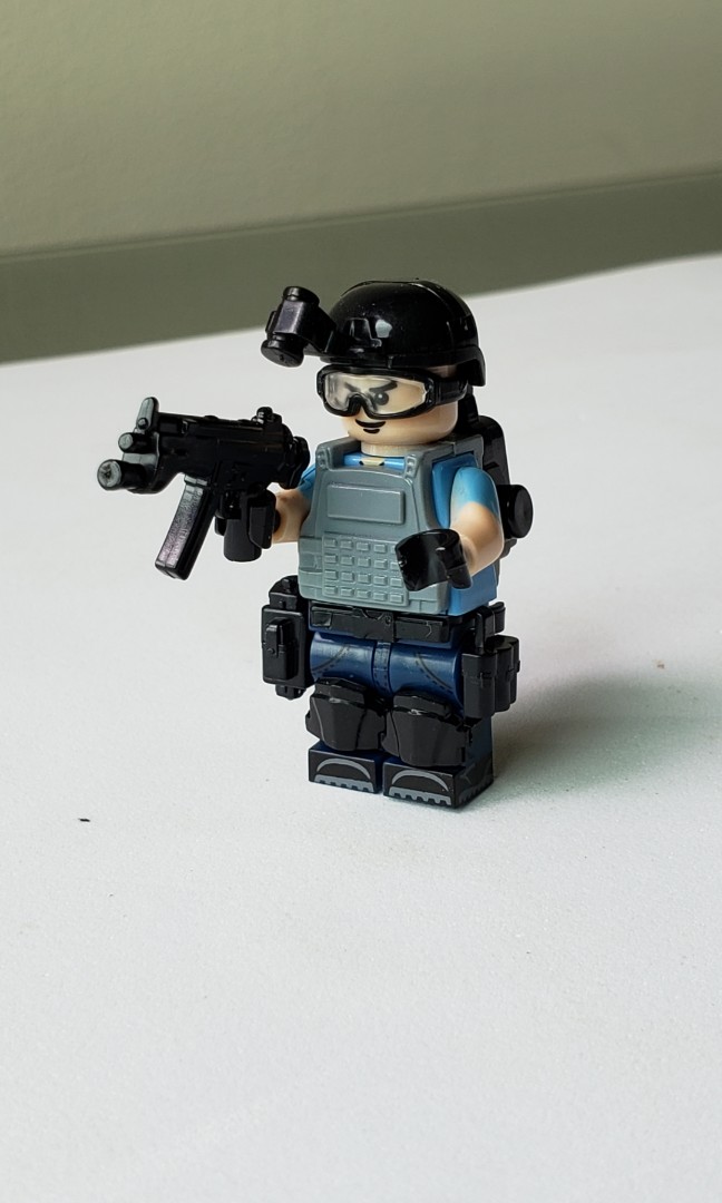 香港警察ctru反恐特勤队人仔连配件 (lego乐高规格)