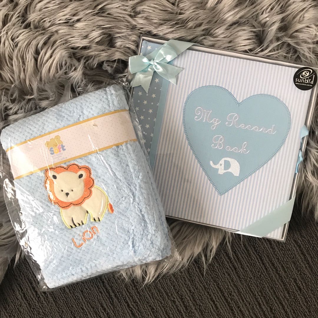 baby boy gifts - blanket & record book