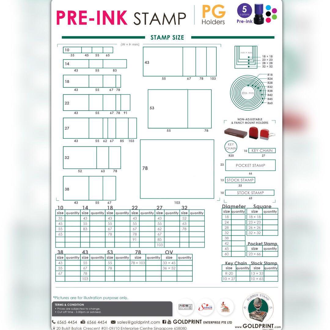 customised pre ink rubber stamp 28/2/2018