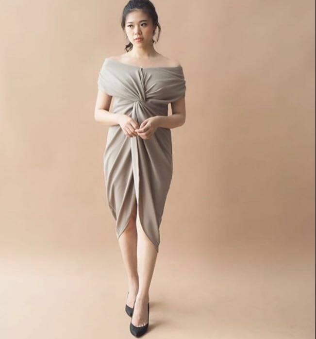 Pink Nude Dress Fesyen Wanita Pakaian Wanita Di Carousell
