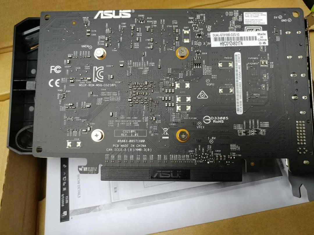 (95% 新) asus gtx 1050 dual o2g