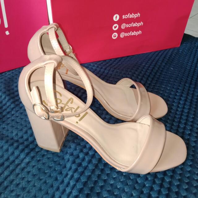 So Fab Nude Block Heels Women S Fashion Footwear Heels On Carousell