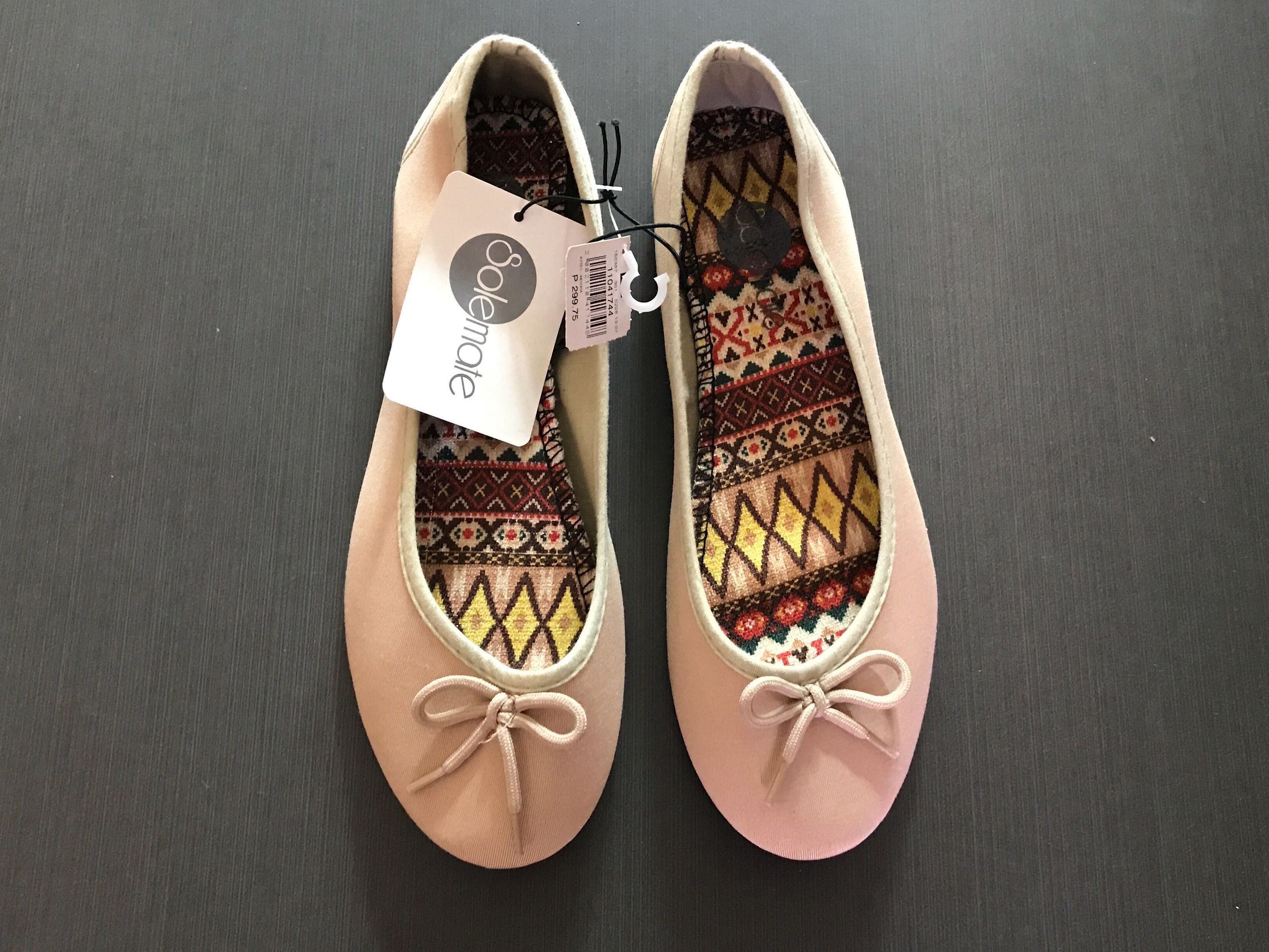 Parisian Sole Mate Nude Fabric Ballet Flats Women S Fashion Footwear