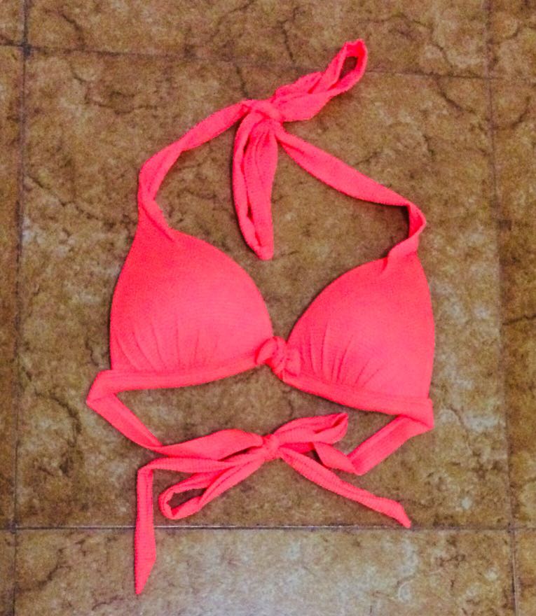 Neon Orange Bikini Top Women S Fashion Tops Sleeveless On Carousell
