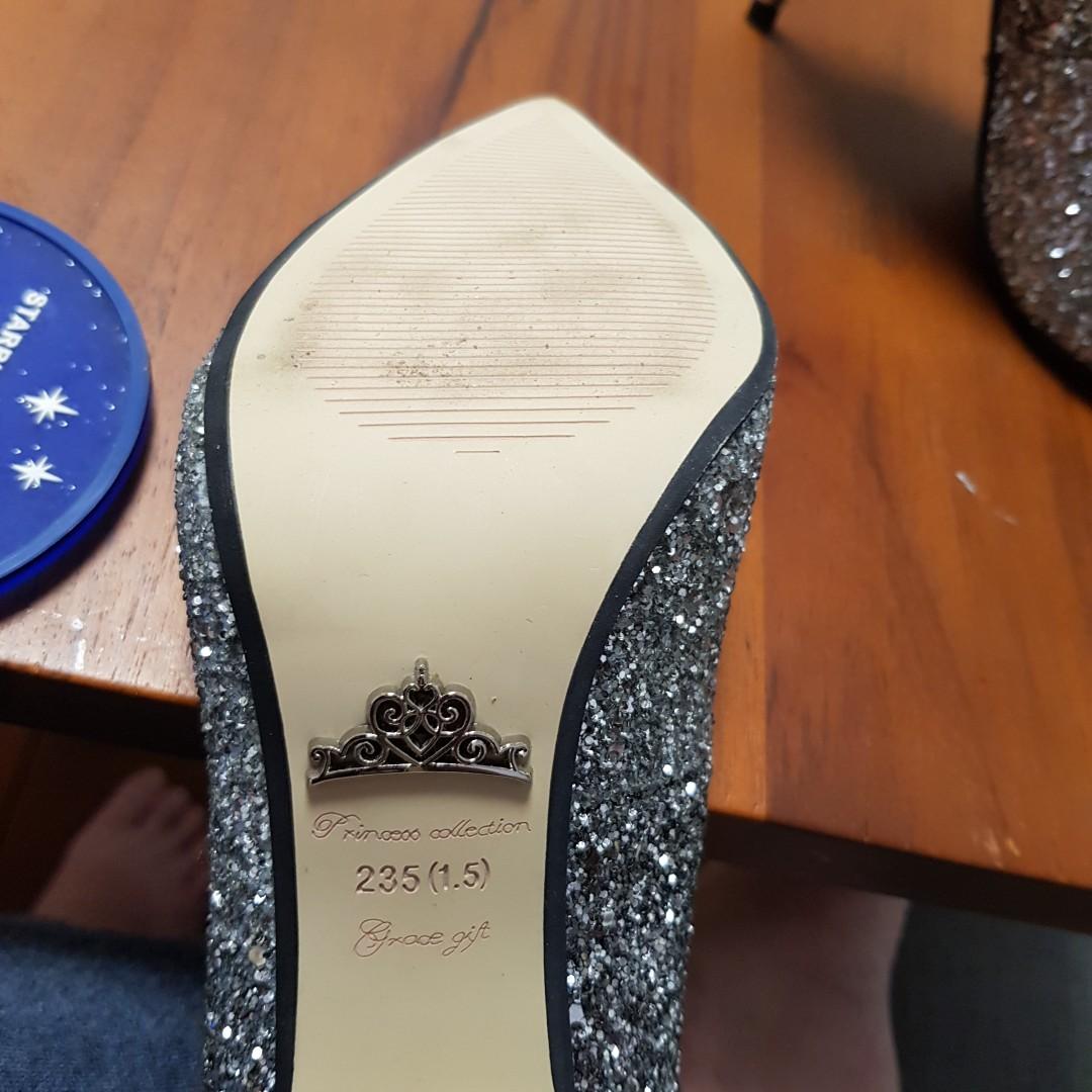 grace gift 迪士尼系列 白雪公主渐层碎石跟鞋 婚鞋