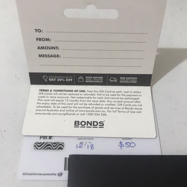 bonds gift card