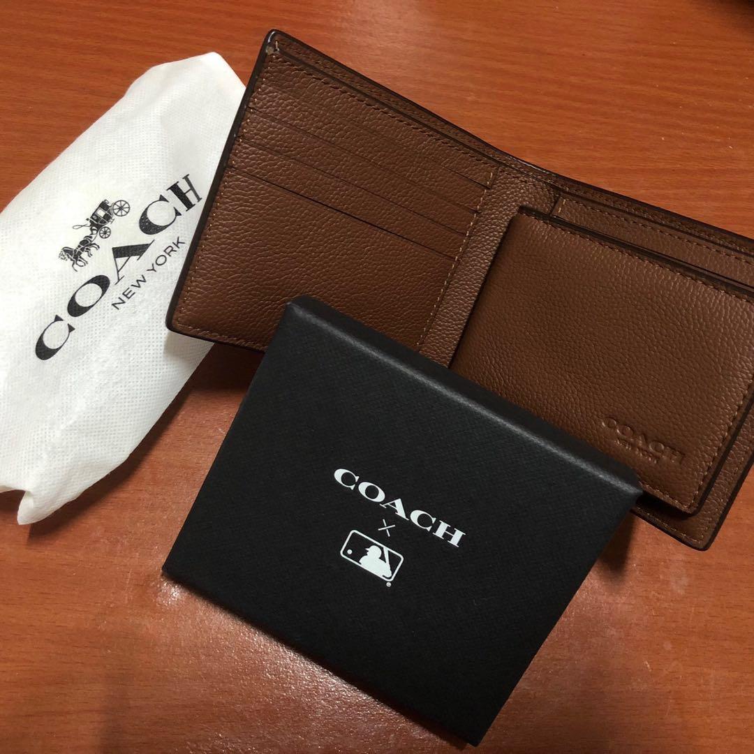 coach x new york 大联盟 蓝红皮夹 全新短夹