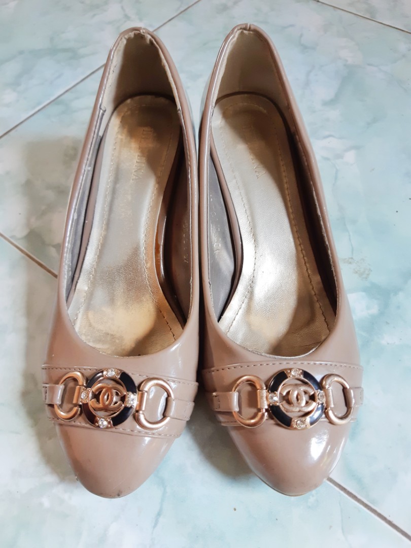 Nude Kitten Heels Fesyen Wanita Sepatu Di Carousell