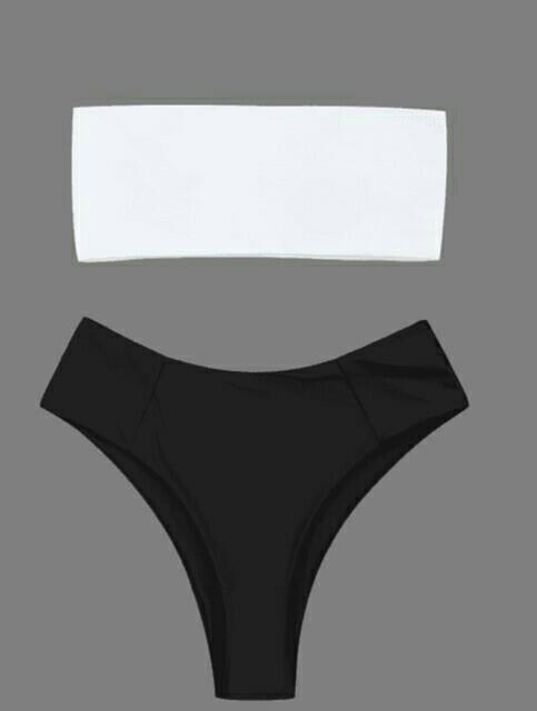 Lou High Cut Bandeau Bikini Set Women S Fashion Swimwear Bikinis