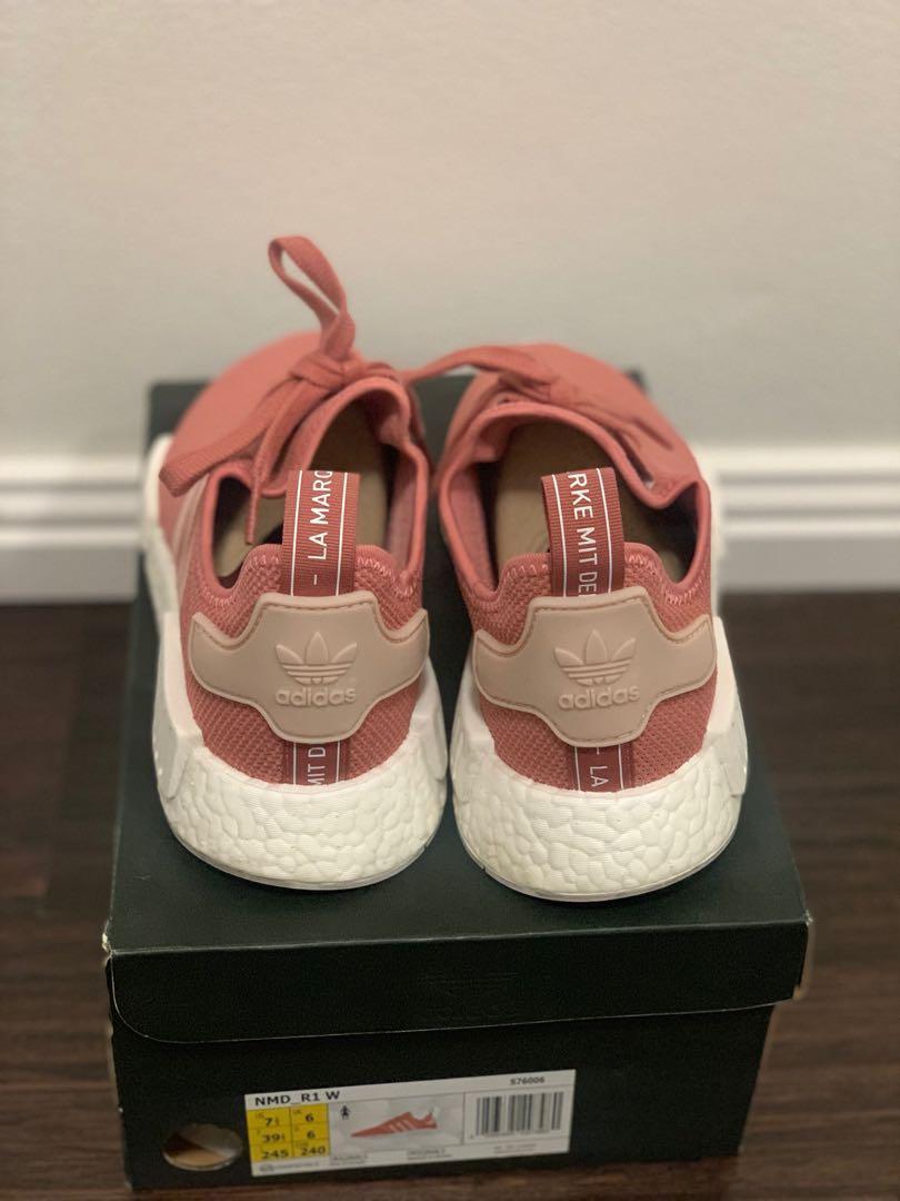 salmon pink,pale blue adidas nmd r1 - salmon pink (us 7.5w)