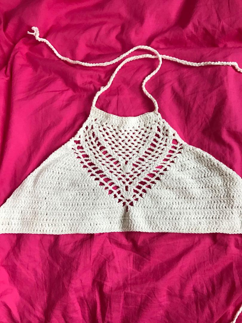 Crochet Beach Bikini Outerwear Women S Fashion Tops Sleeveless On