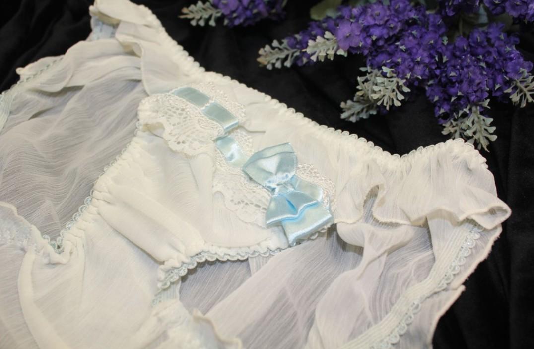 e70 仅存一套 少女 典雅 淡蓝 蓝色缎带 成套内衣 全新商品 现货实拍