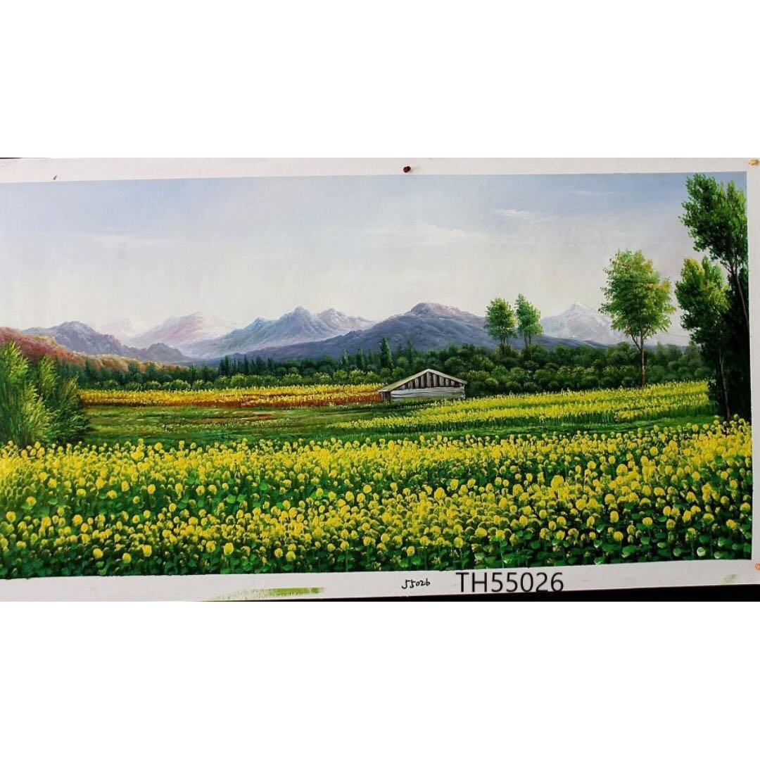 【沁相框艺术】-手绘油菜花田油画189(全馆满2000免运费喔)