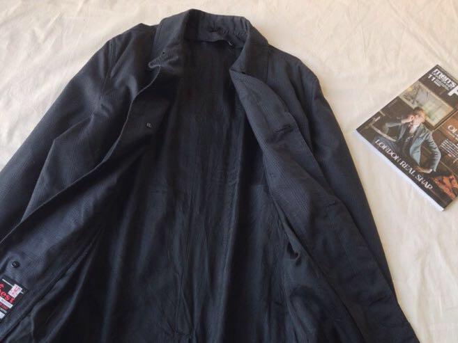 best 黑色长大衣 raincoat trench coat 可拆内里 格纹内衬