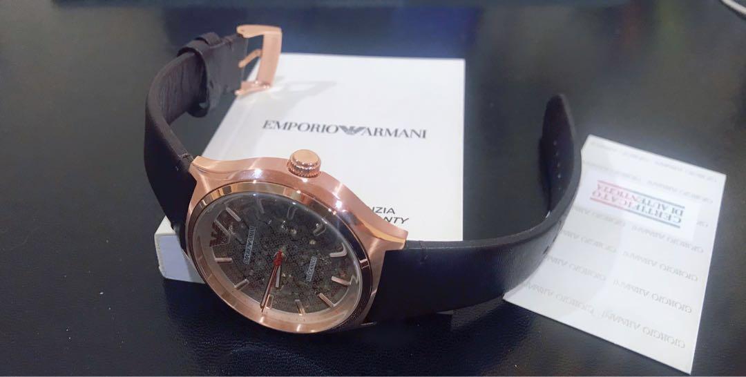 emporio armani 阿曼尼 meccanico 雅爵镂空机械表(ar