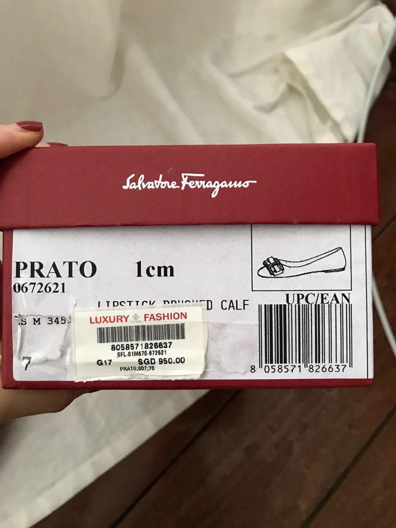 bnib salvatore ferragamo prato flats size 7d