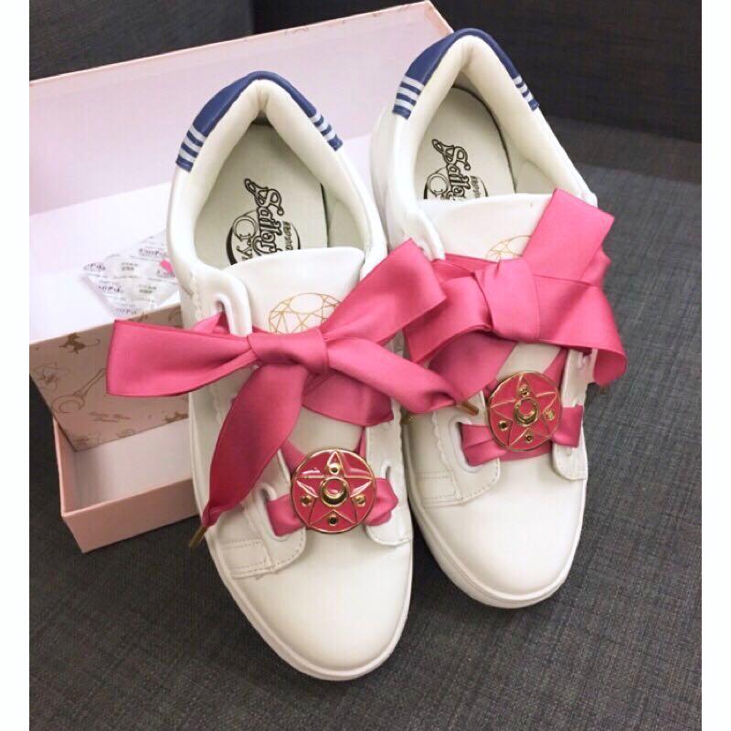 全新转 gracegift 美少女战士 变身器缎带休闲鞋_深蓝