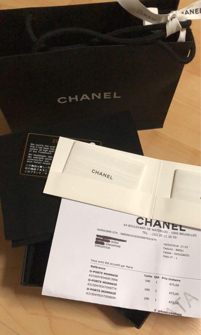 reserved - chanel authentic xl cardholder in caviar.