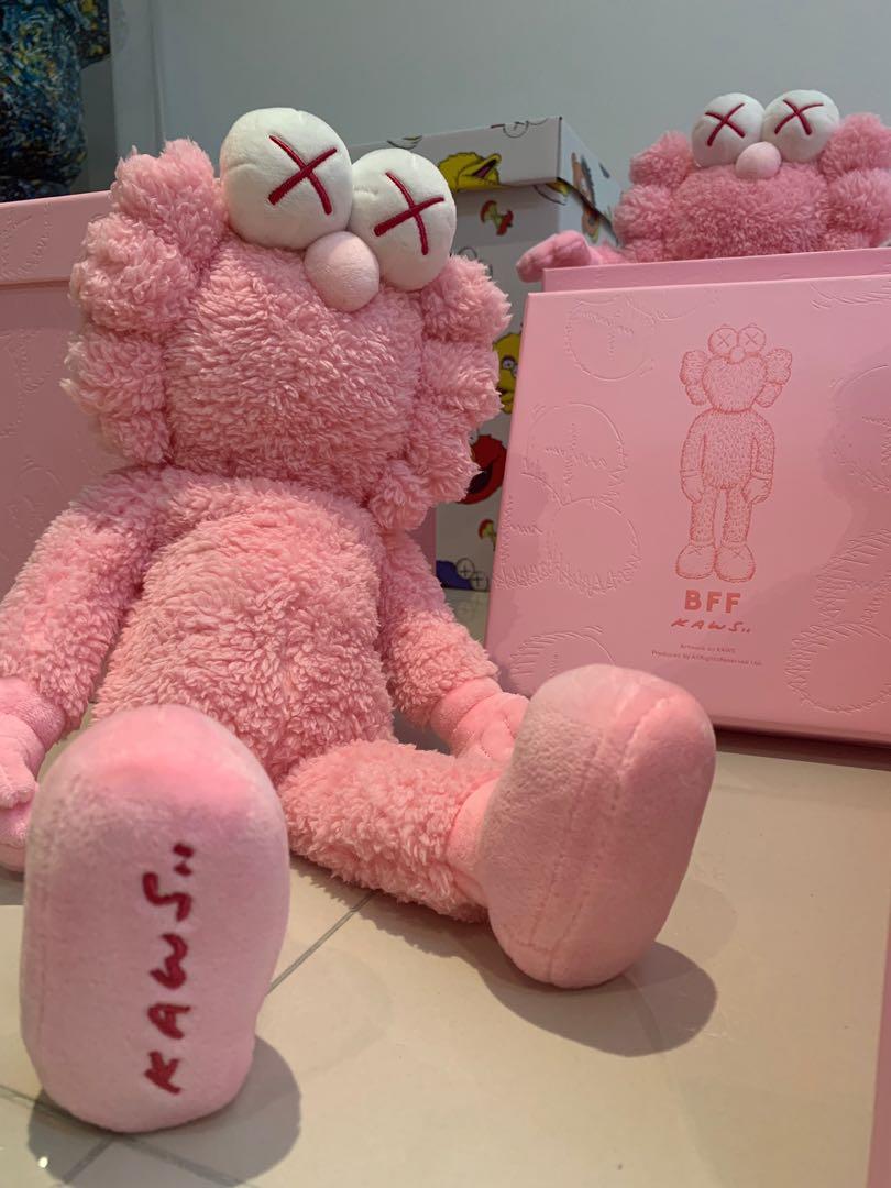 kaws bff pink plush