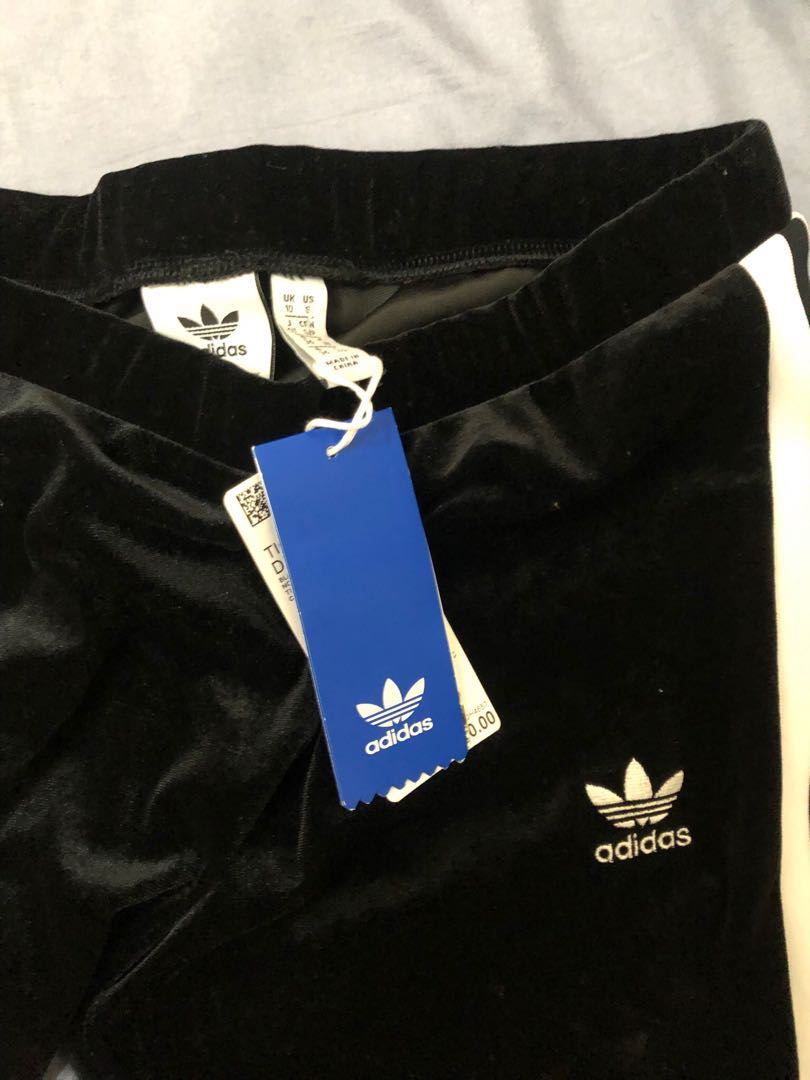 全新实穿正版含吊牌 adidas金丝绒内搭裤 #半价衣服拍卖会
