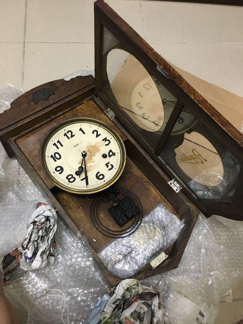 早期 日制 发条时钟, antiques, antique furniture在