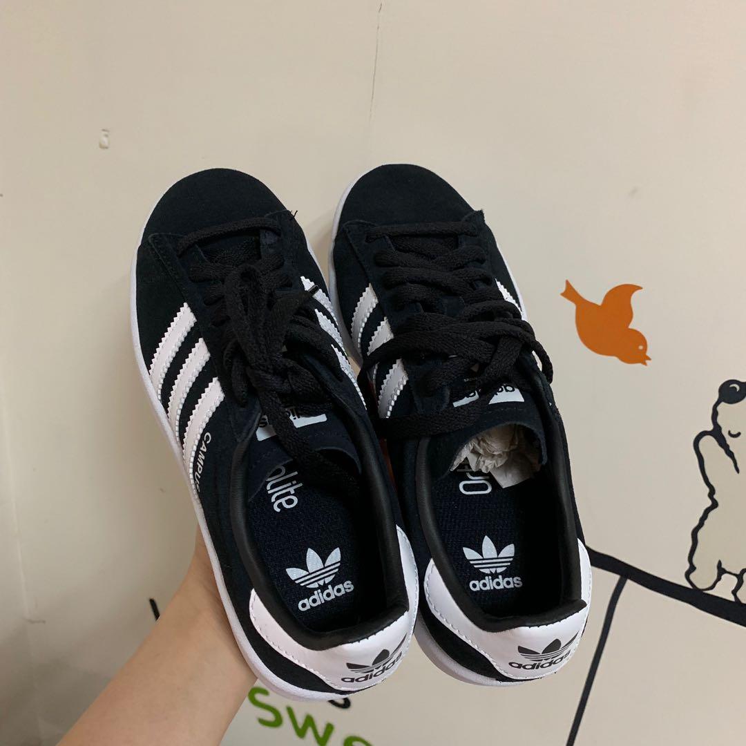 adidas campus j麂皮白底女鞋23cm