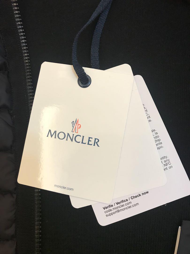 moncler 黑色针织拼接羽绒外套