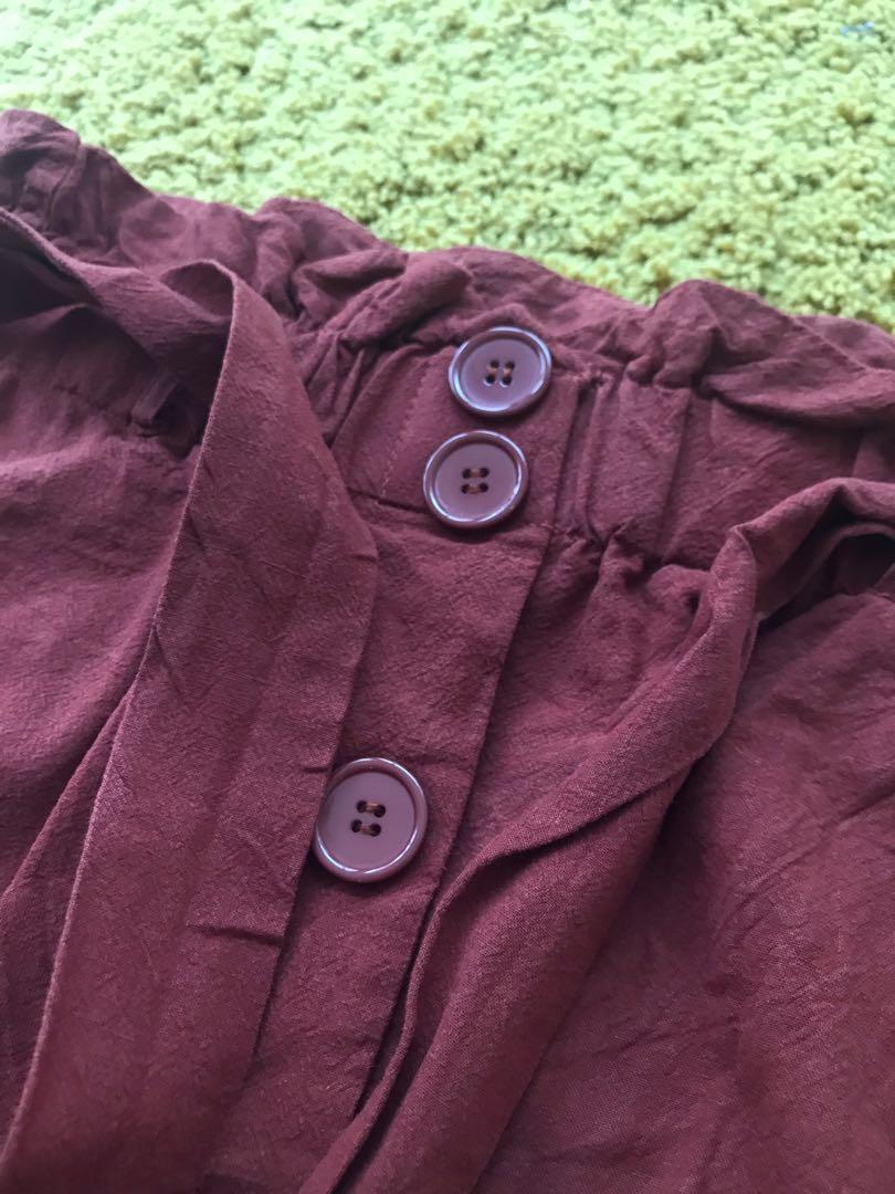 潮牌reddishbrown,reddishbrown high wasted skirt - reddish brown like bricks color