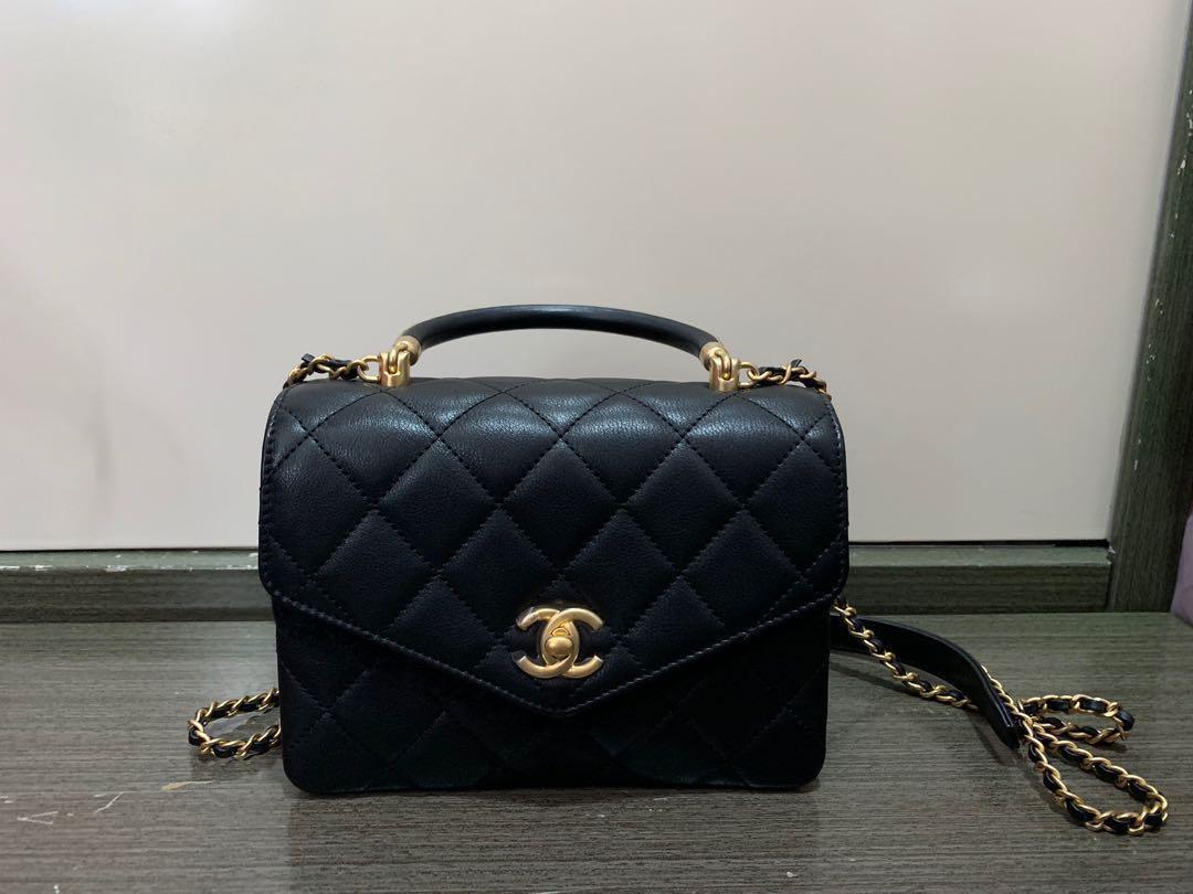 chanel small flag bag with top handle