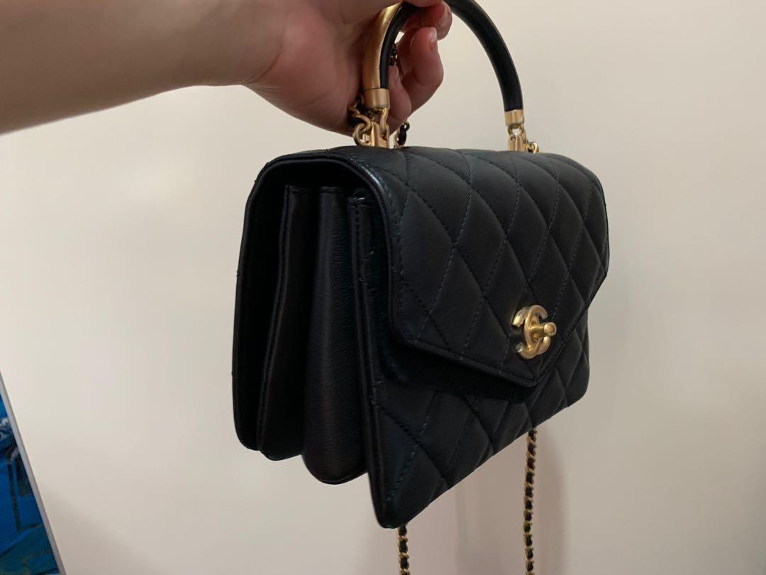 chanel small flag bag with top handle