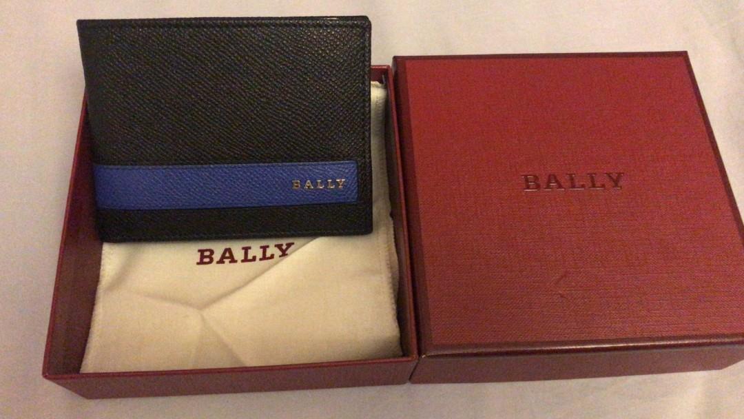 (全新brand new) bally 男装黑蓝色银包 bally mens black/blue