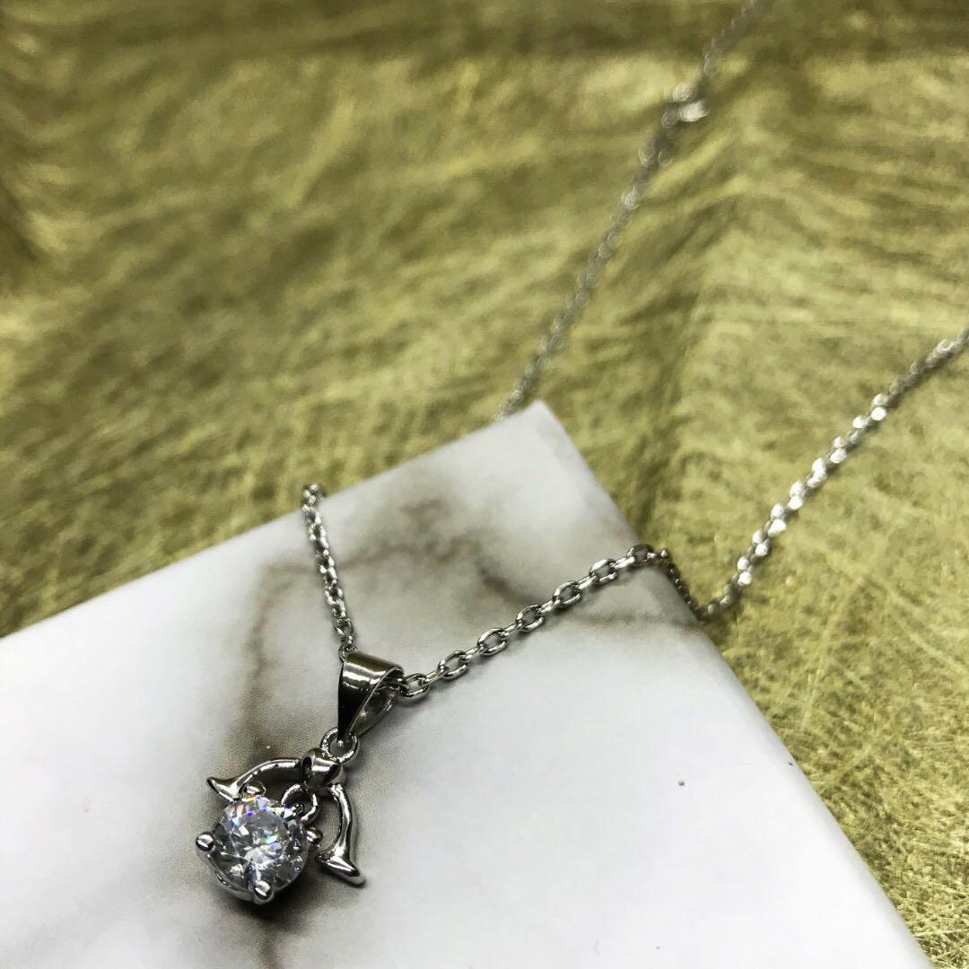 silver 925 necklace with libra charm