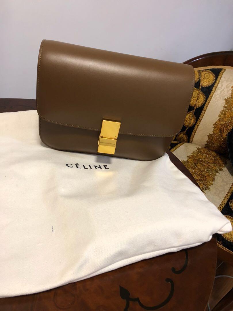celine 旧logo,大爱焦糖色,有防尘袋