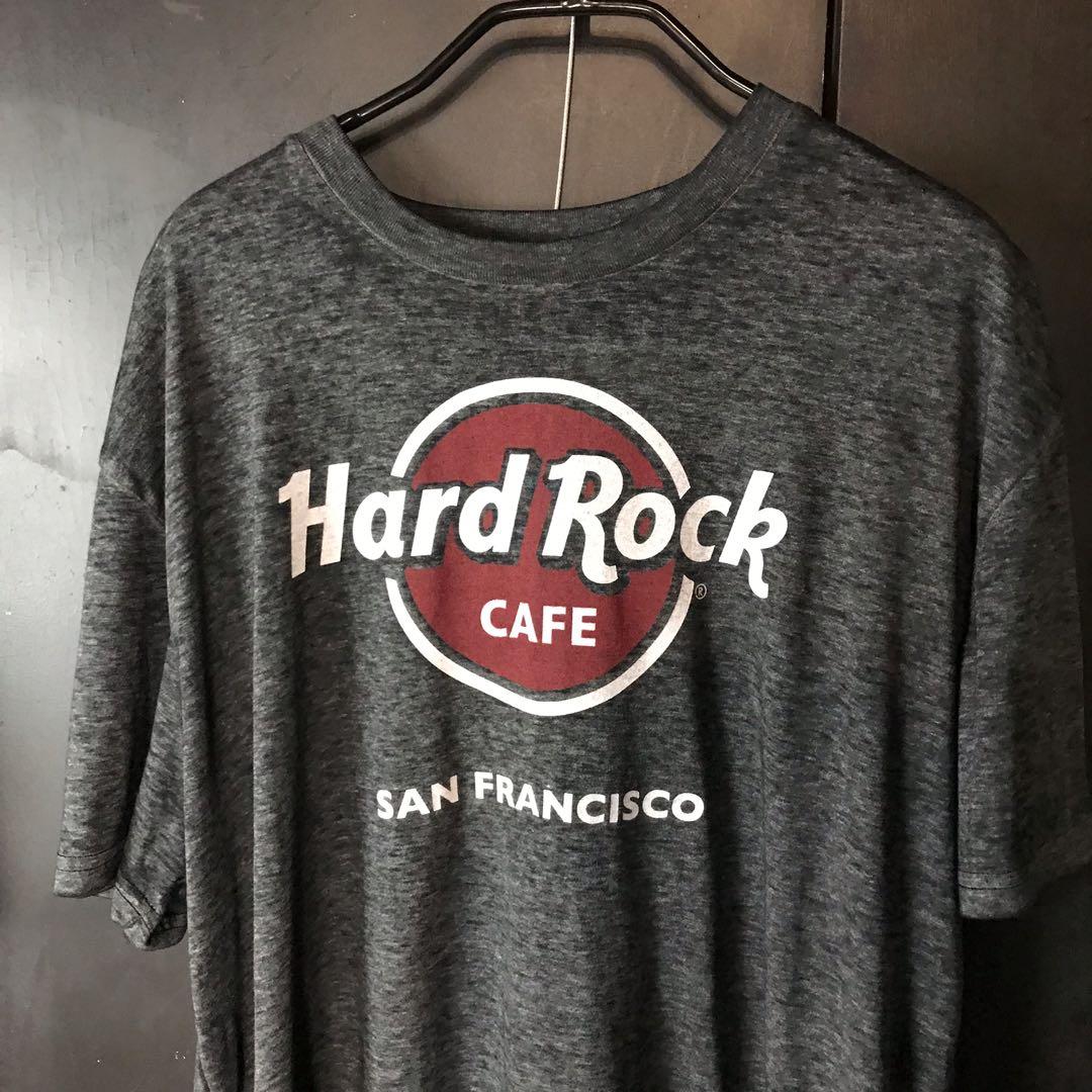 新品hard rock 刷旧灰色 红logo棉质短t