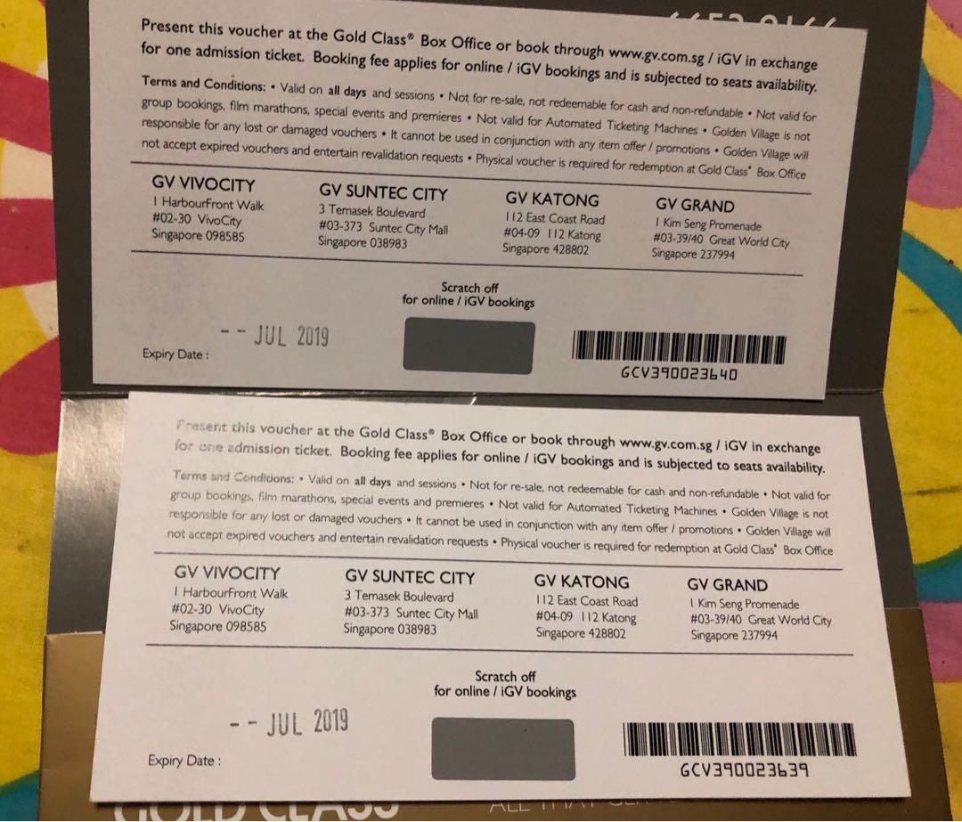 gold class tickets for golden village, , gift  &