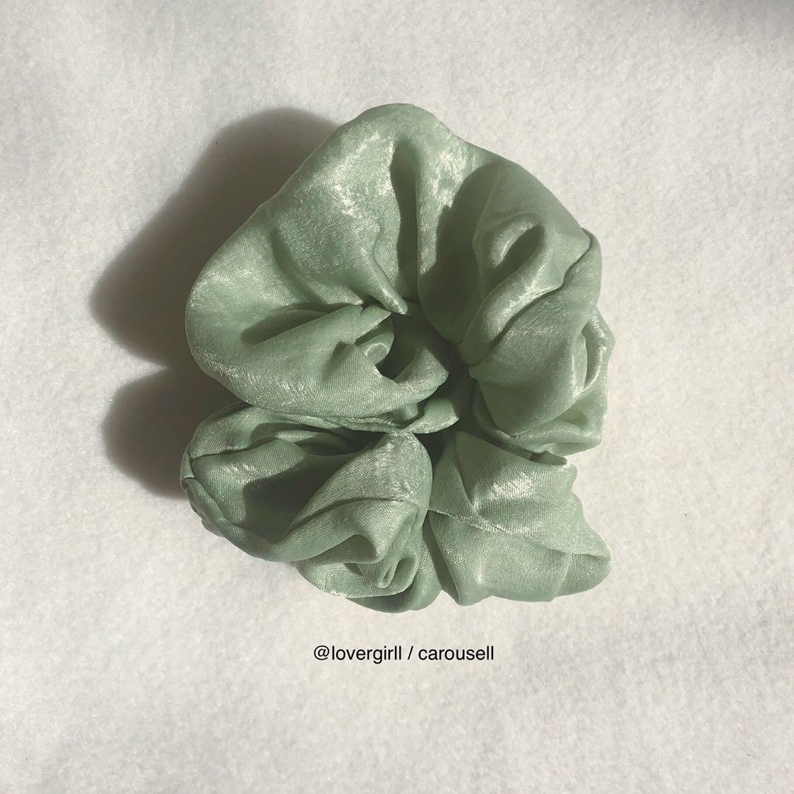 the emma: pale green silk scrunchie