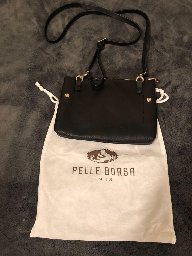 pelle borsa black sling bag (authentic) new