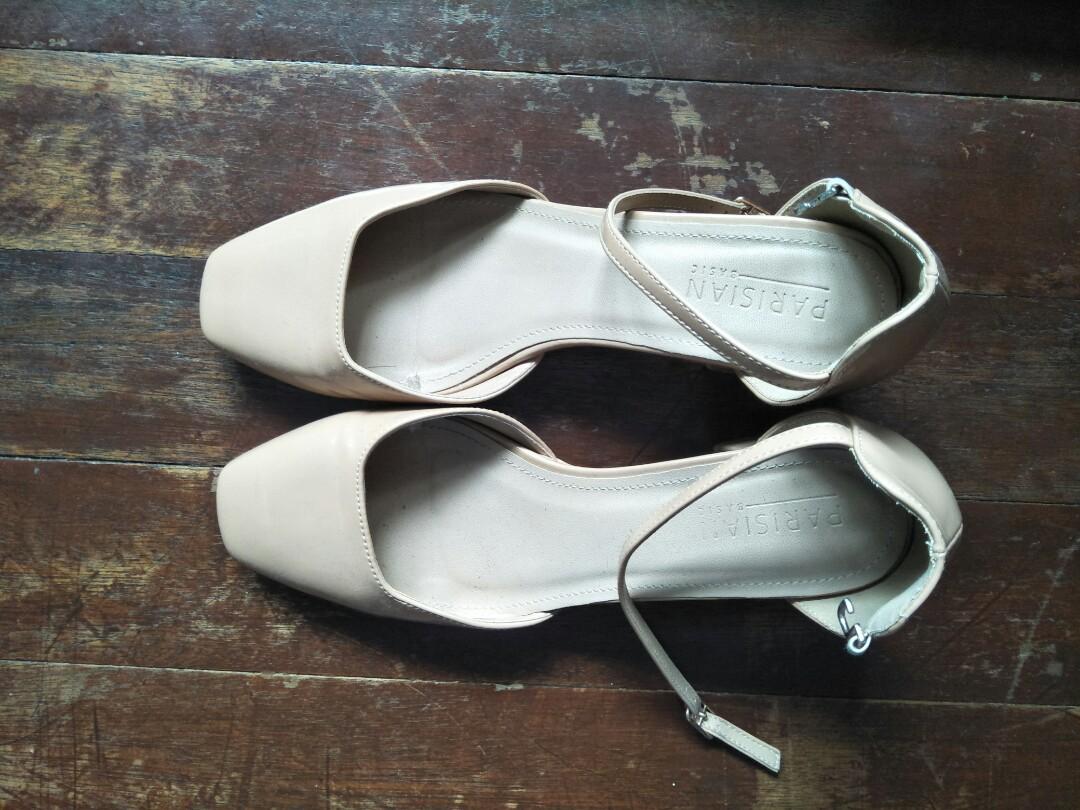 Parisian Nude Block Heels Women S Fashion Footwear Heels On Carousell