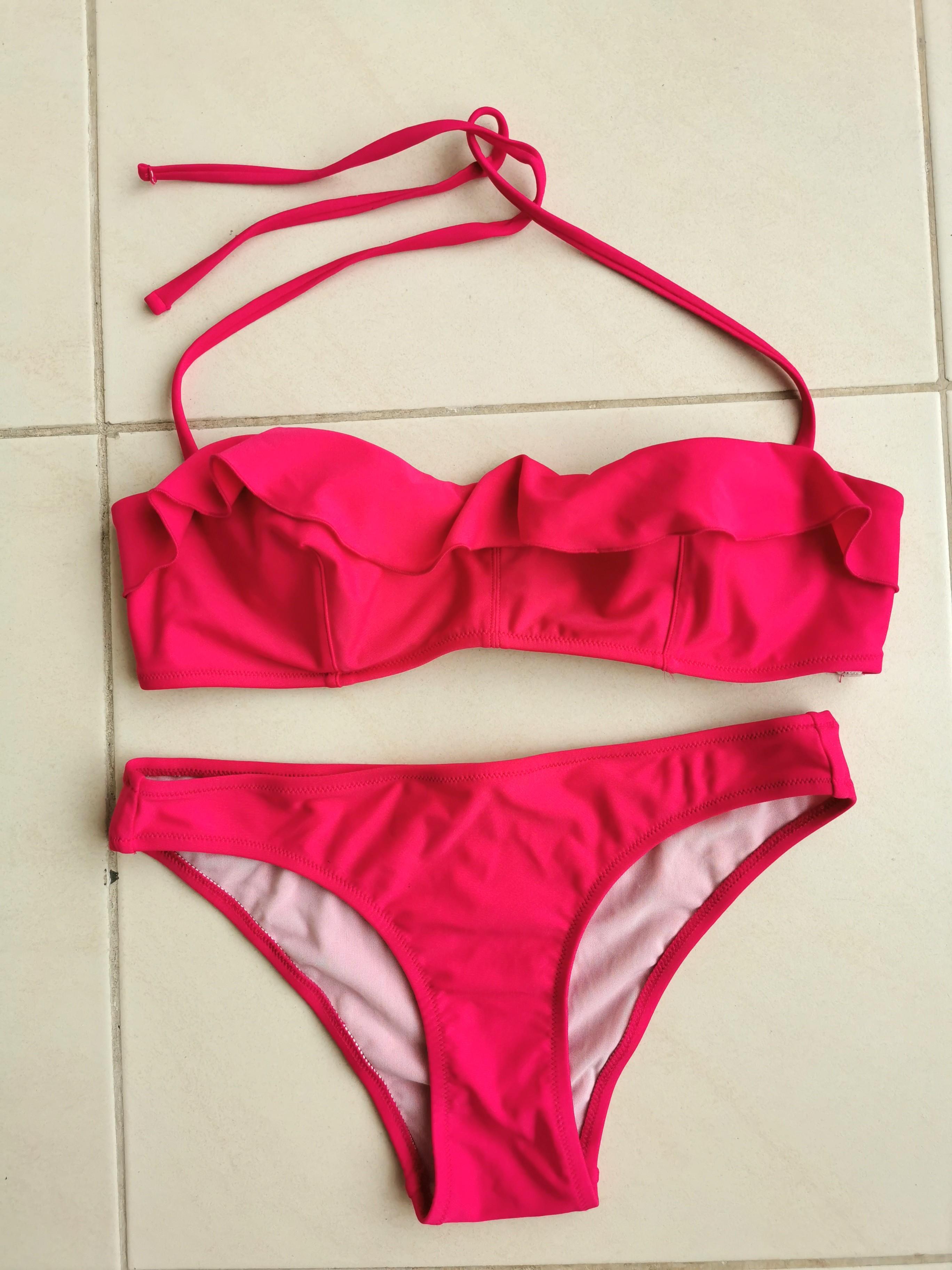 Pistol Panties Ruffle Bandeau Bikini Set Women S Fashion Swimwear